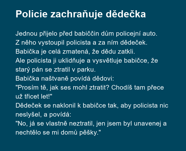 Policie zachraňuje dědečka