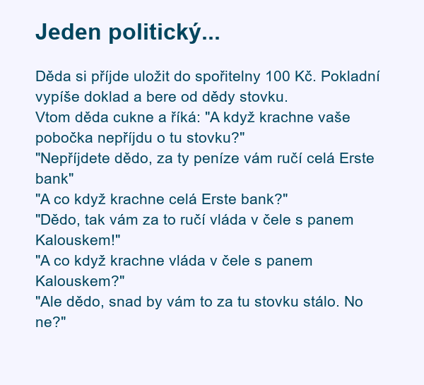 Jeden politický...