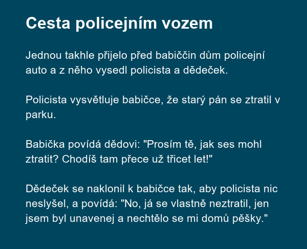 Cesta policejním vozem