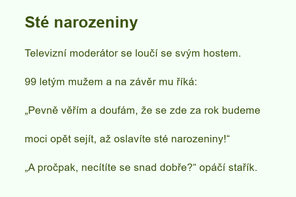 Sté narozeniny