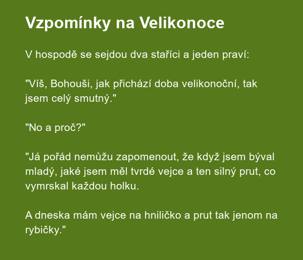 Vzpomínky na Velikonoce